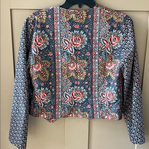 Vintage Quilted Paisley Boho Crop Jacket Sz S-M Mixed Floral - Picture 6 of 9